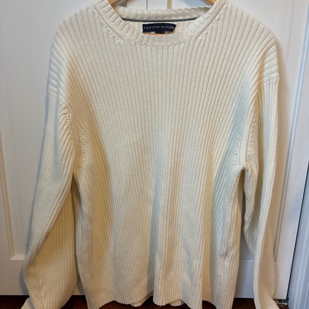 Tommy Hilfiger cream ribbed sweater - size XL
